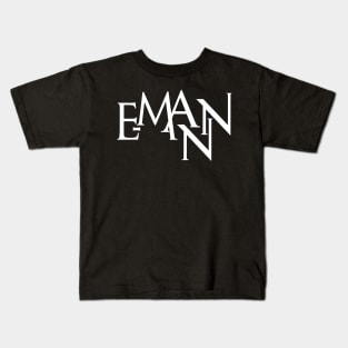 E-MANN Logo (White) Kids T-Shirt